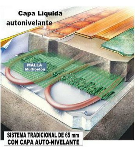 esquema suelo radiante multibeton con capa auto nivelante